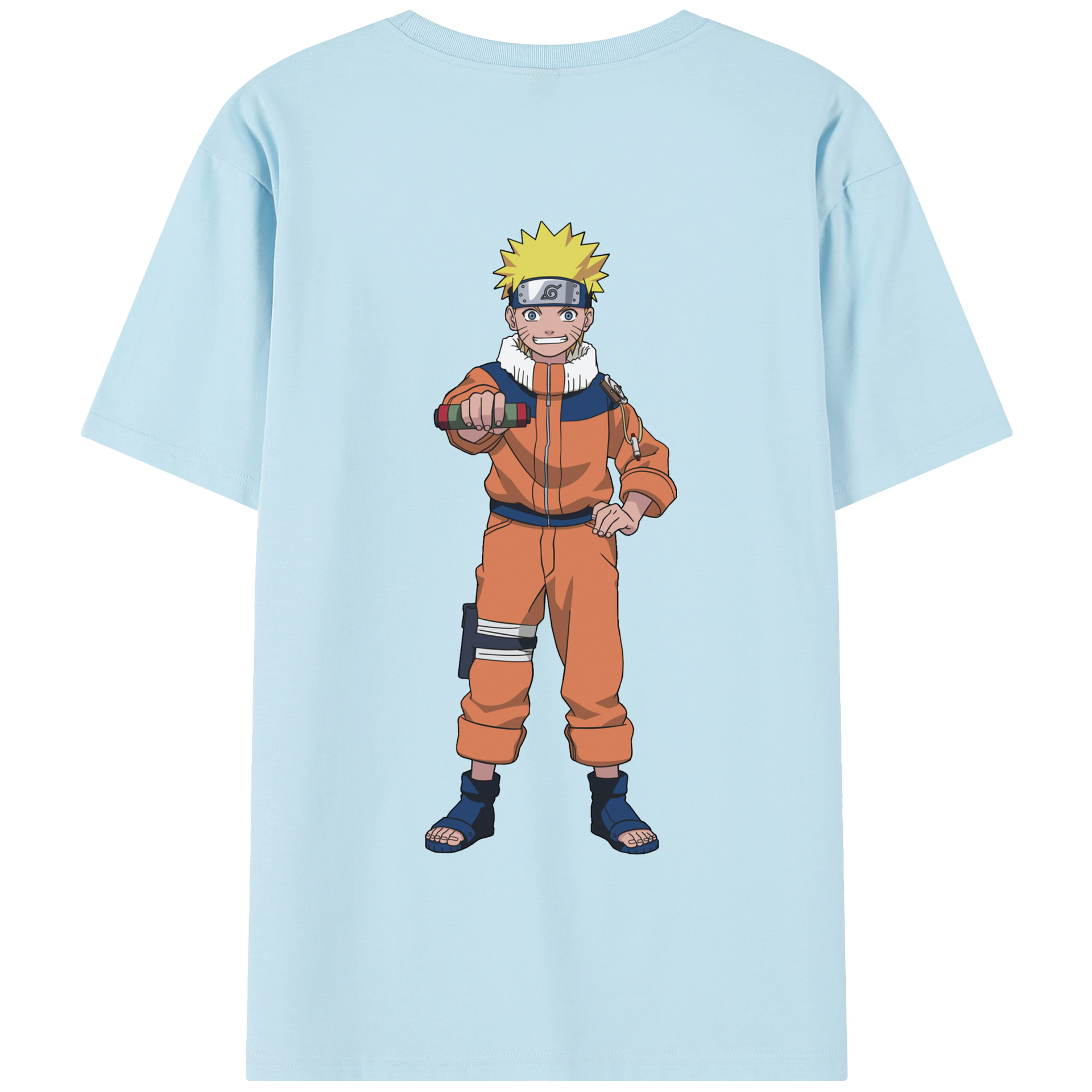（画像用） NARUTO -ナルト- うずまき ナルト Uzumaki Naruto 綿100％半袖Tシャツ（背面プリント）